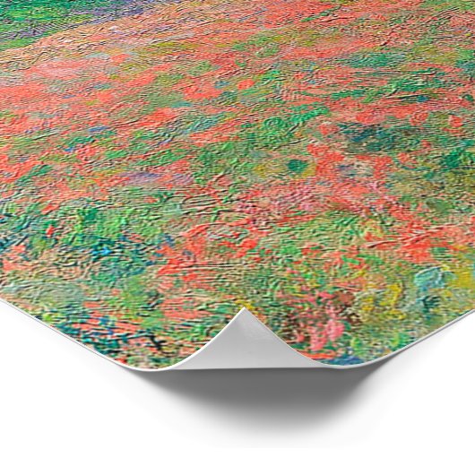 Red Poppies Blue Sky door Monet - Poppy Field Poster (Hoek)