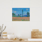 Red Poppies Blue Sky door Monet - Poppy Field Poster (Keuken)