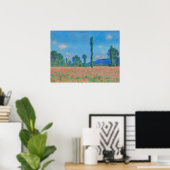 Red Poppies Blue Sky door Monet - Poppy Field Poster (Thuiskantoor)