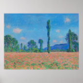 Red Poppies Blue Sky door Monet - Poppy Field Poster (Voorkant)
