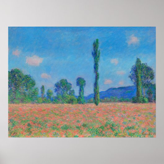 Red Poppies Blue Sky door Monet - Poppy Field Poster (Voorkant)