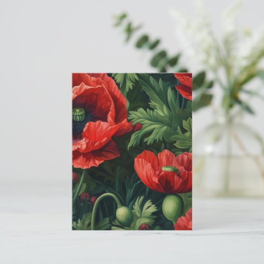 Red Poppies Briefkaart (Staand voorkant)
