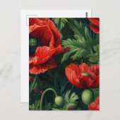 Red Poppies Briefkaart (Voorkant / Achterkant)