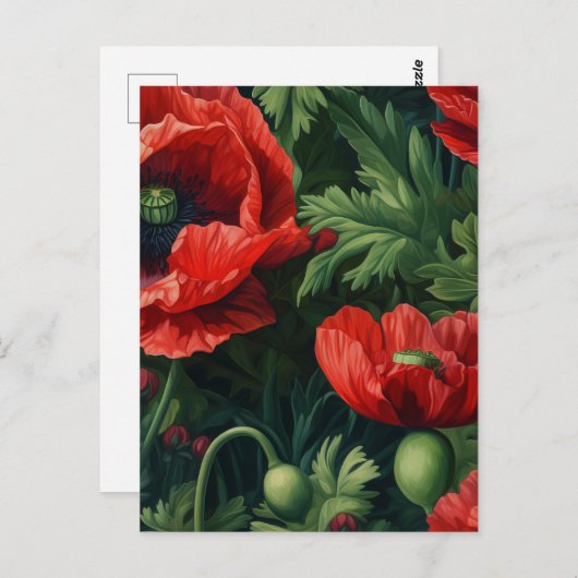 Red Poppies Briefkaart (Voorkant / Achterkant)