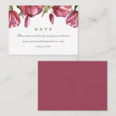 Red Poppies Bruiloft RSVP Online Website Visitekaartje (Voorkant / Achterkant)