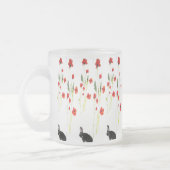 Red Poppies Bunny Rabbit Floral Matglas Koffiemok (Links)