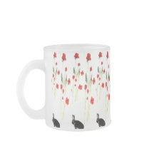 Red Poppies Bunny Rabbit Floral