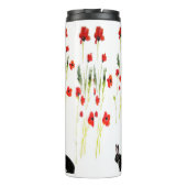 Red Poppies Bunny Rabbit Floral Thermosbeker (Achterkant)