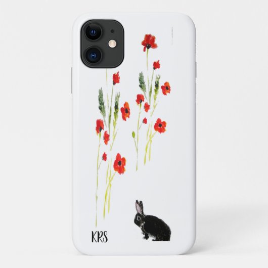 Red Poppies Bunny Rabbit op maat Case-Mate iPhone Case (Achterkant)