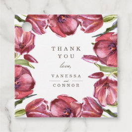 Red Poppies Chic Floral Bedankt bruiloft Bedankjes Labels