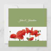 Red Poppies Custom Wedding Invitation Kaart (Achterkant)