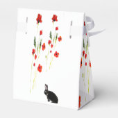 Red Poppies Cute Bunny Rabbit Bedankdoosjes (Achterkant)