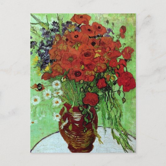 Red Poppies & Daisies (F280) Van Gogh Fine Art Briefkaart (Voorkant)