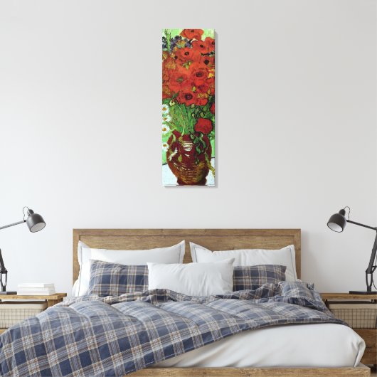 Red Poppies & Daisies (F280) Van Gogh Fine Art Canvas Afdruk (Insitu (Slaapkamer))