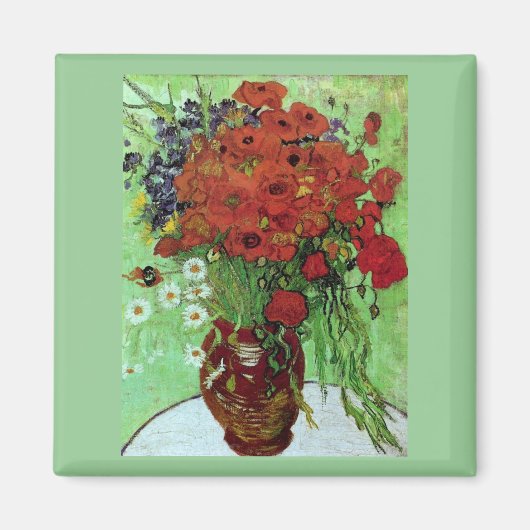 Red Poppies & Daisies (F280) Van Gogh Fine Art Magneet (Voorkant)