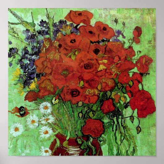 Red Poppies & Daisies (F280) Van Gogh Fine Art Poster (Voorkant)