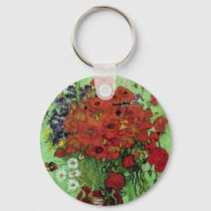 Red Poppies & Daisies (F280) Van Gogh Fine Art Sleutelhanger