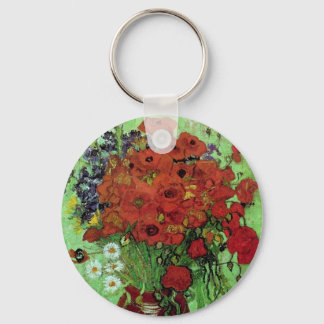 Red Poppies & Daisies (F280) Van Gogh Fine Art Sleutelhanger