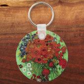 Red Poppies & Daisies (F280) Van Gogh Fine Art Sleutelhanger (Voorkant)