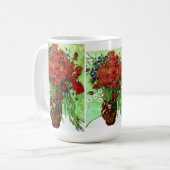 Red Poppies & Daisies Van Gogh Fine Art Koffiemok (Voorkant links)