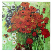 Red Poppies & Daisies Van Gogh Fine Art Tegeltje (Voorkant)