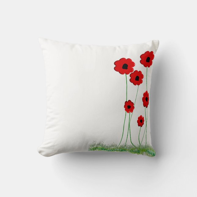 Red Poppies Decorative Pillow Kussen (Voorkant)