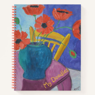 Red Poppies Doodle Book Notitieboek