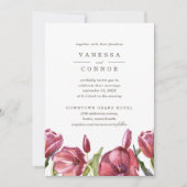 Red Poppies Elegant Boho Floral Wedding Kaart (Voorkant)