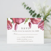 Red Poppies Elegant Formal Wedding Response Rsvp Kaart (Staand voorkant)
