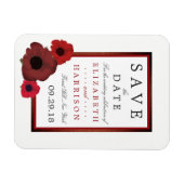 Red Poppies en Burlap Wedding Save the Date Magneet (Horizontaal)
