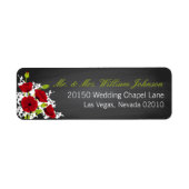 Red Poppies en Chalkboard Wedding Label (Voorkant)