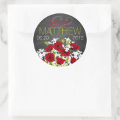 Red Poppies en Chalkboard Wedding Label (Tas)