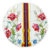 Red Poppies en Daisies Ceramic Pull Keramische Knop (Voorkant)