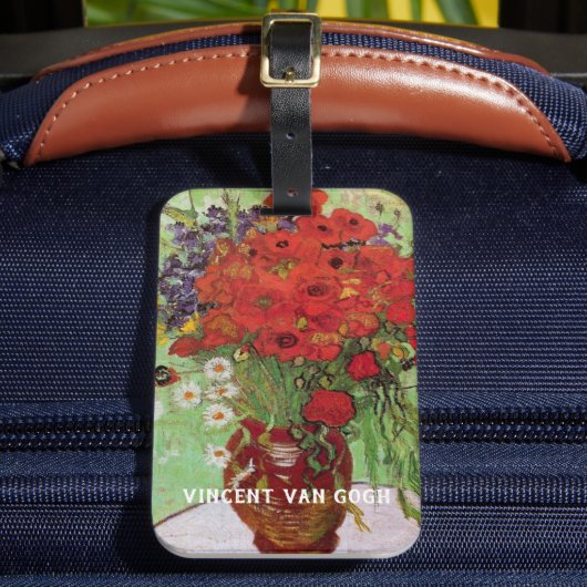 Red Poppies en Daisies door Vincent van Gogh Bagagelabel (Voorkant Insitu 2)