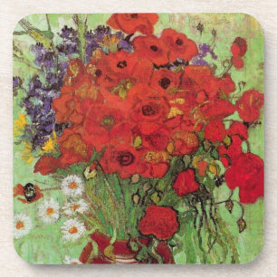 Red Poppies en Daisies door Vincent van Gogh Bier Onderzetter
