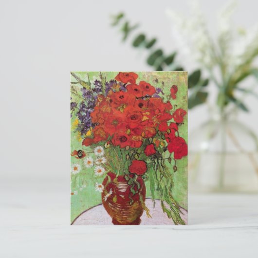Red Poppies en Daisies door Vincent van Gogh Briefkaart (Staand voorkant)