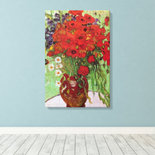 Red Poppies en Daisies door Vincent van Gogh Canvas Afdruk