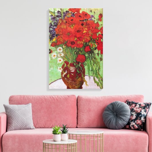 Red Poppies en Daisies door Vincent van Gogh Canvas Afdruk (Insitu (Woonkamer))
