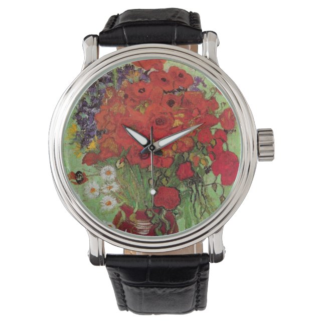 Red Poppies en Daisies door Vincent van Gogh Horloge (Voorkant)