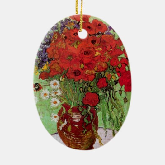 Red Poppies en Daisies door Vincent van Gogh Keramisch Ornament (Achterkant)