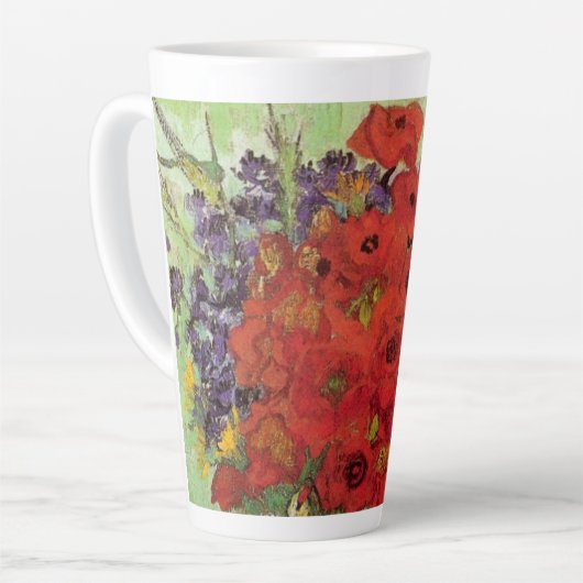 Red Poppies en Daisies door Vincent van Gogh Latte Mok (Linkerhoek)