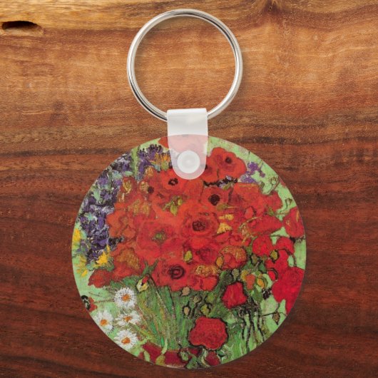 Red Poppies en Daisies door Vincent van Gogh Sleutelhanger (Voorkant)