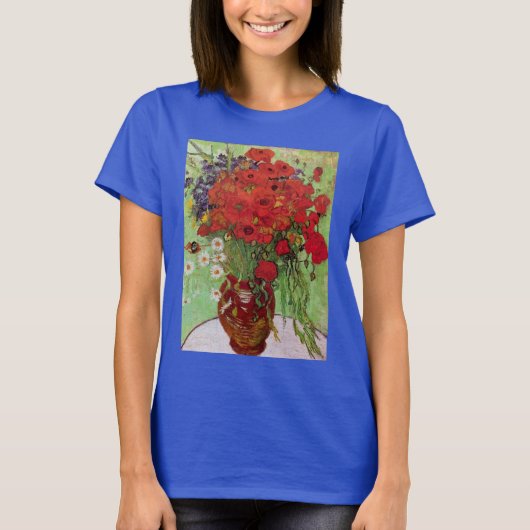 Red Poppies en Daisies door Vincent van Gogh T-shirt (Voorkant)