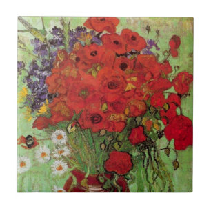 Red Poppies en Daisies door Vincent van Gogh Tegeltje