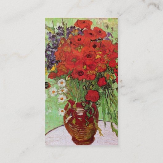 Red Poppies en Daisies door Vincent van Gogh Visitekaartje (Achterkant)