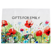 Red Poppies en Spring Flowers Illustration Groot Cadeauzakje (Voorkant)