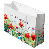 Red Poppies en Spring Flowers Illustration Groot Cadeauzakje (Voorkant Gekanteld)