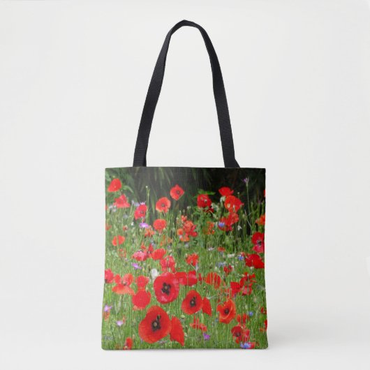 Red Poppies Field Canvas tas (Voorkant)