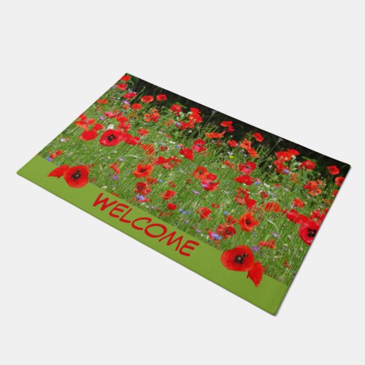Red Poppies Field Cust Welkom deurmat (Schuin)