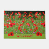 Red Poppies Field Cust Welkom deurmat (Voorkant)